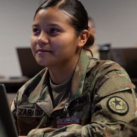 A cyber operations soldier